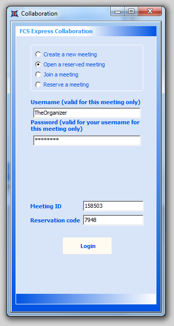 图29.3  Opening a Reserved Meeting (打开预约的会议)